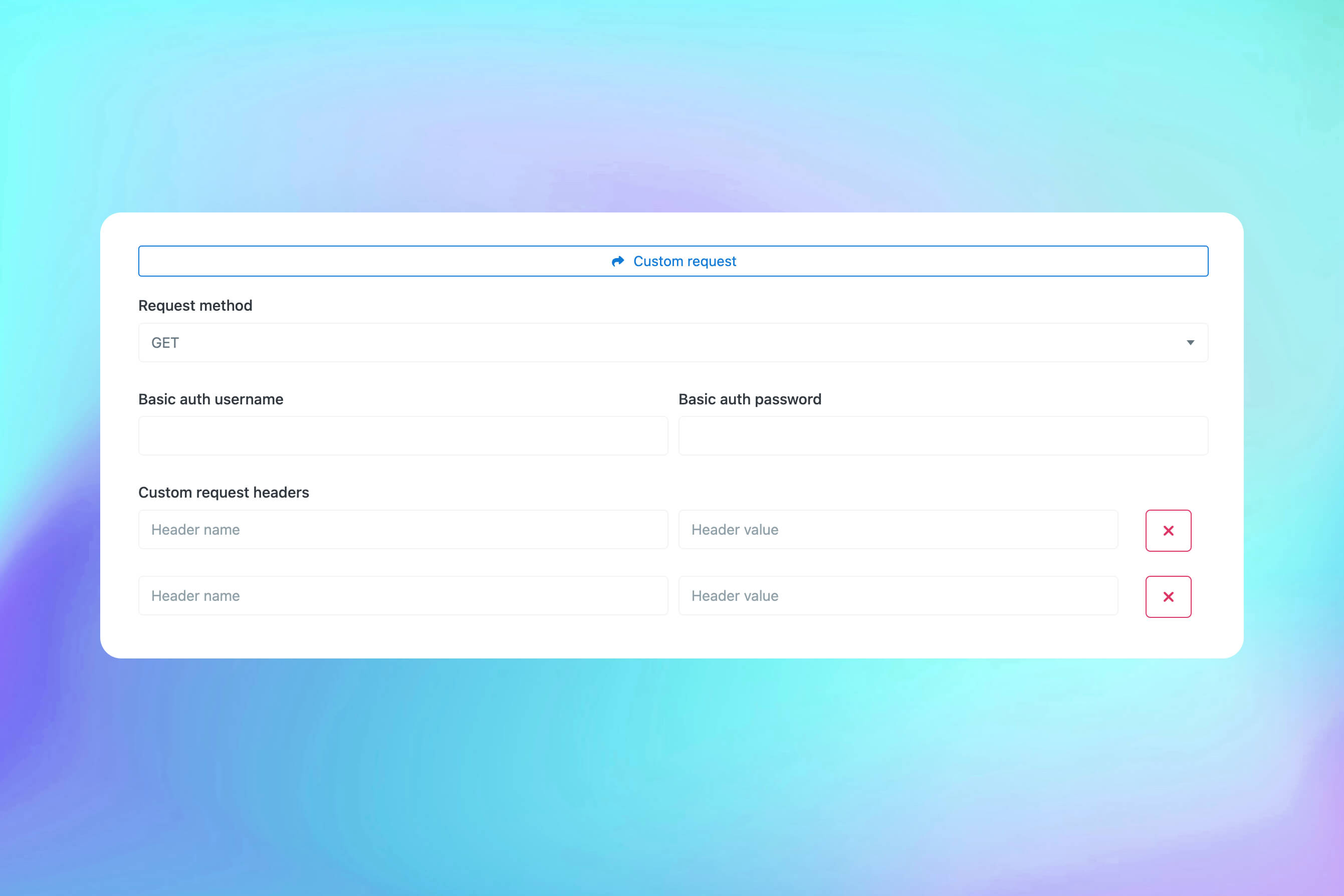 Captura de tela do recurso de solicitações HTTP personalizadas do monitor de aplicativo