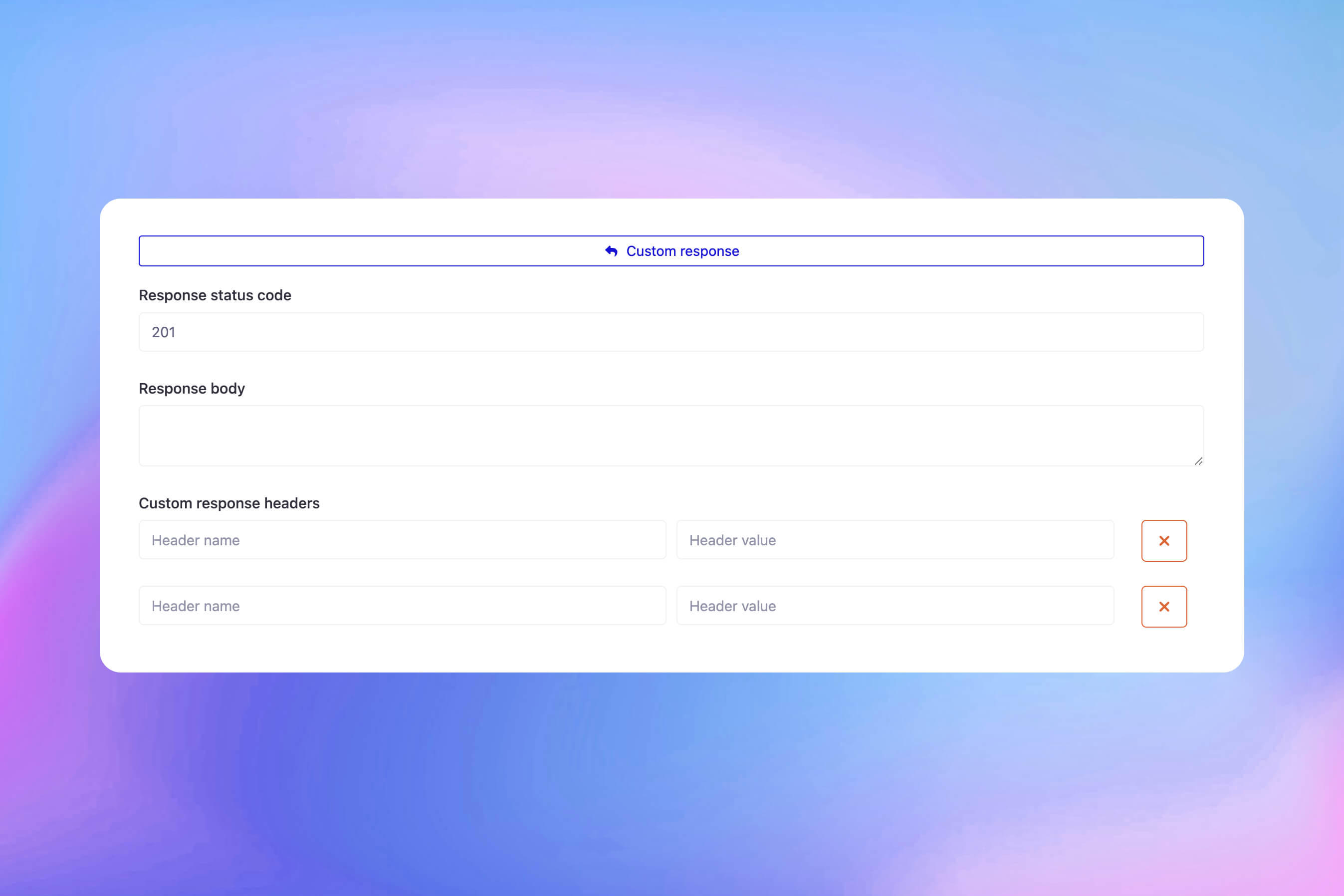 Captura de tela do recurso de respostas HTTP personalizadas do monitor de aplicativo